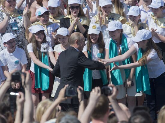 Vladimir Putin attends concert at St. Isaac's in St. Petersburg