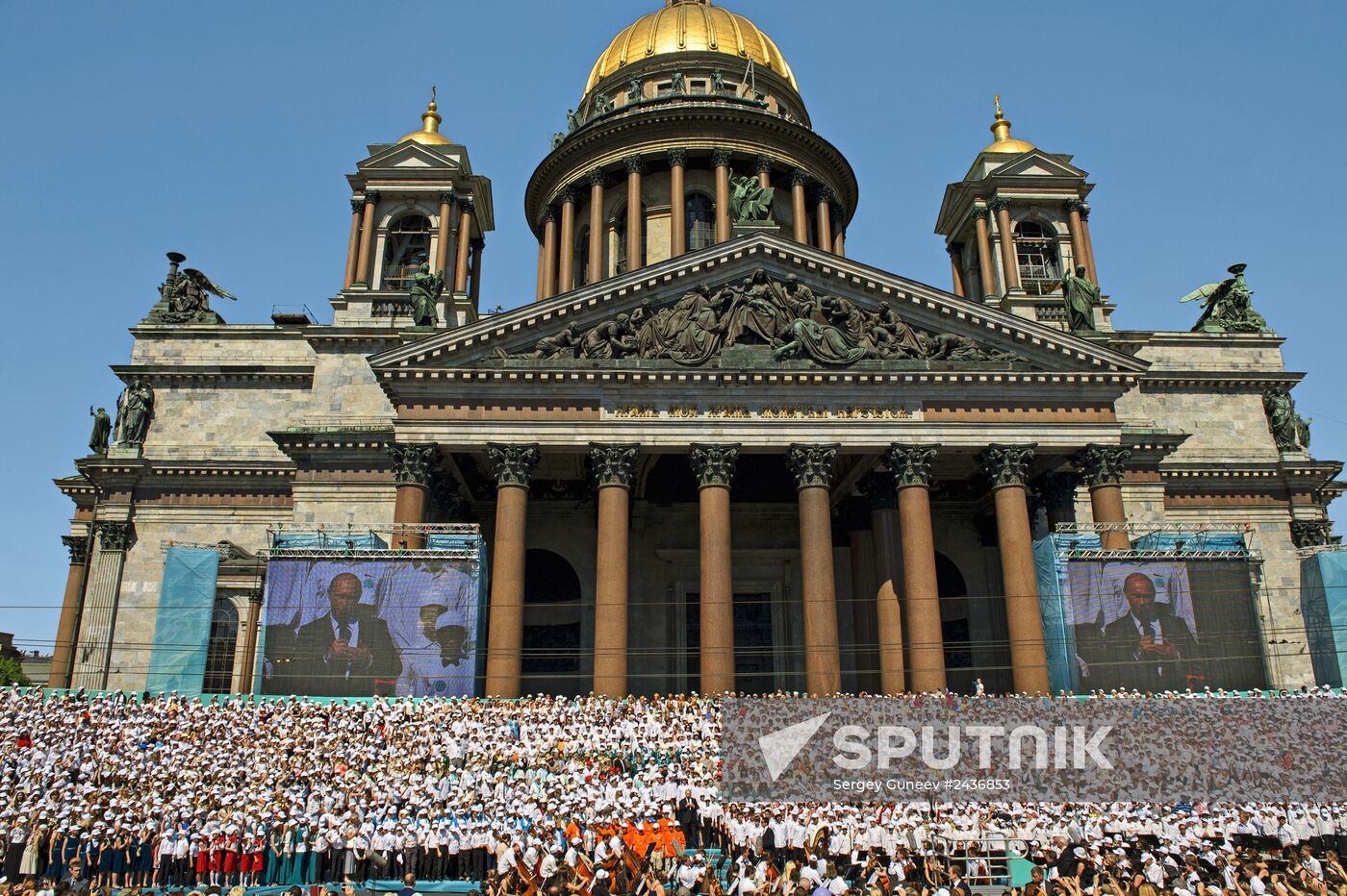 Vladimir Putin attends concert at St. Isaac's in St. Petersburg