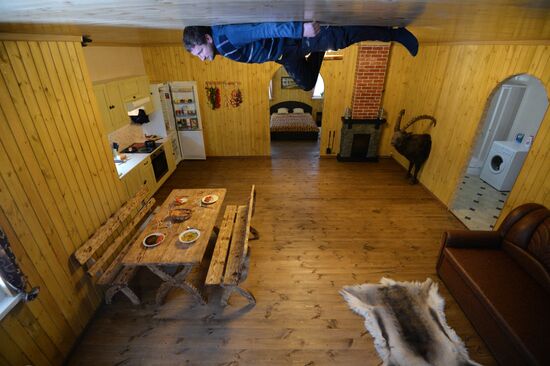 Prior to opening of Upside Down House in Novosibirsk