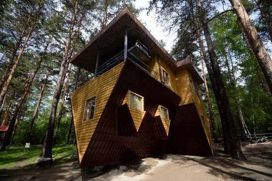 Prior to opening of Upside Down House in Novosibirsk