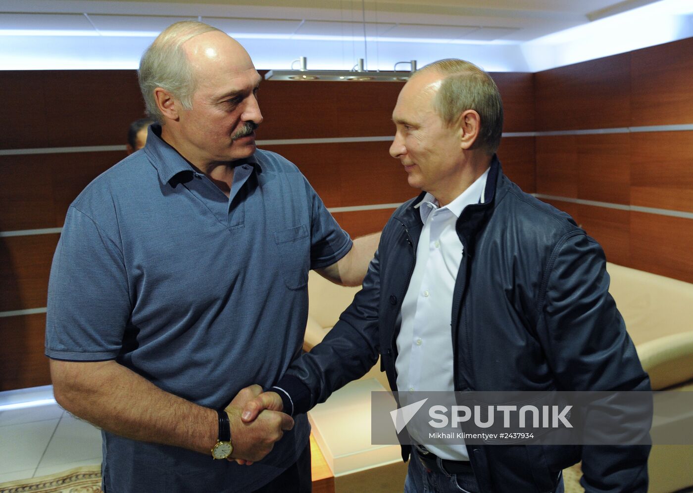 Vladimir Putin attends 2014 Men's World Ice Hockey Championships final match