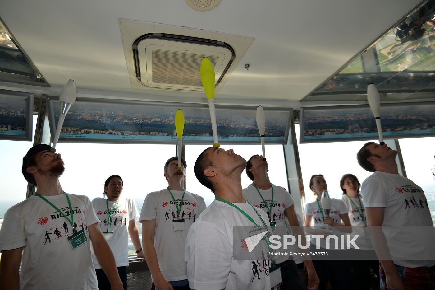 The Up High jugglers' show at the Ostankino television tower