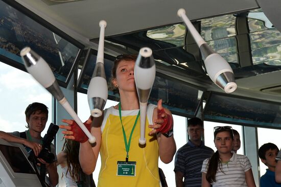 The Up High jugglers' show at the Ostankino television tower