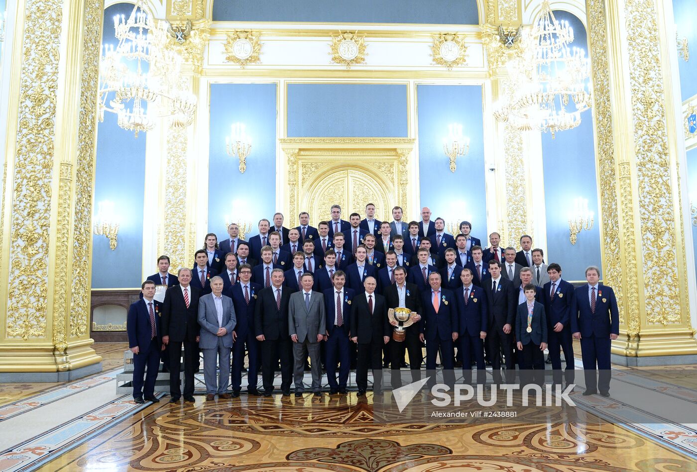 Kremlin award ceremony on Russian ice hockey team's win