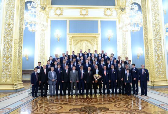 Kremlin award ceremony on Russian ice hockey team's win