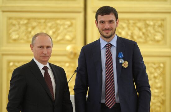 Kremlin award ceremony on Russian ice hockey team's win