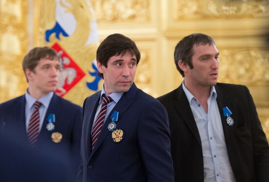 Kremlin award ceremony on Russian ice hockey team's win