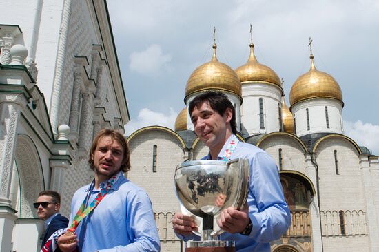 Kremlin award ceremony on Russian ice hockey team's win