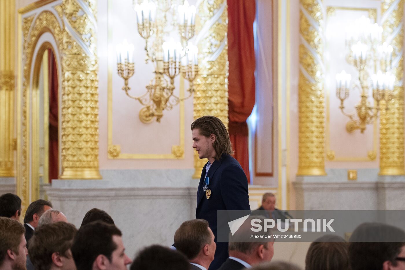 Kremlin award ceremony on Russian ice hockey team's win