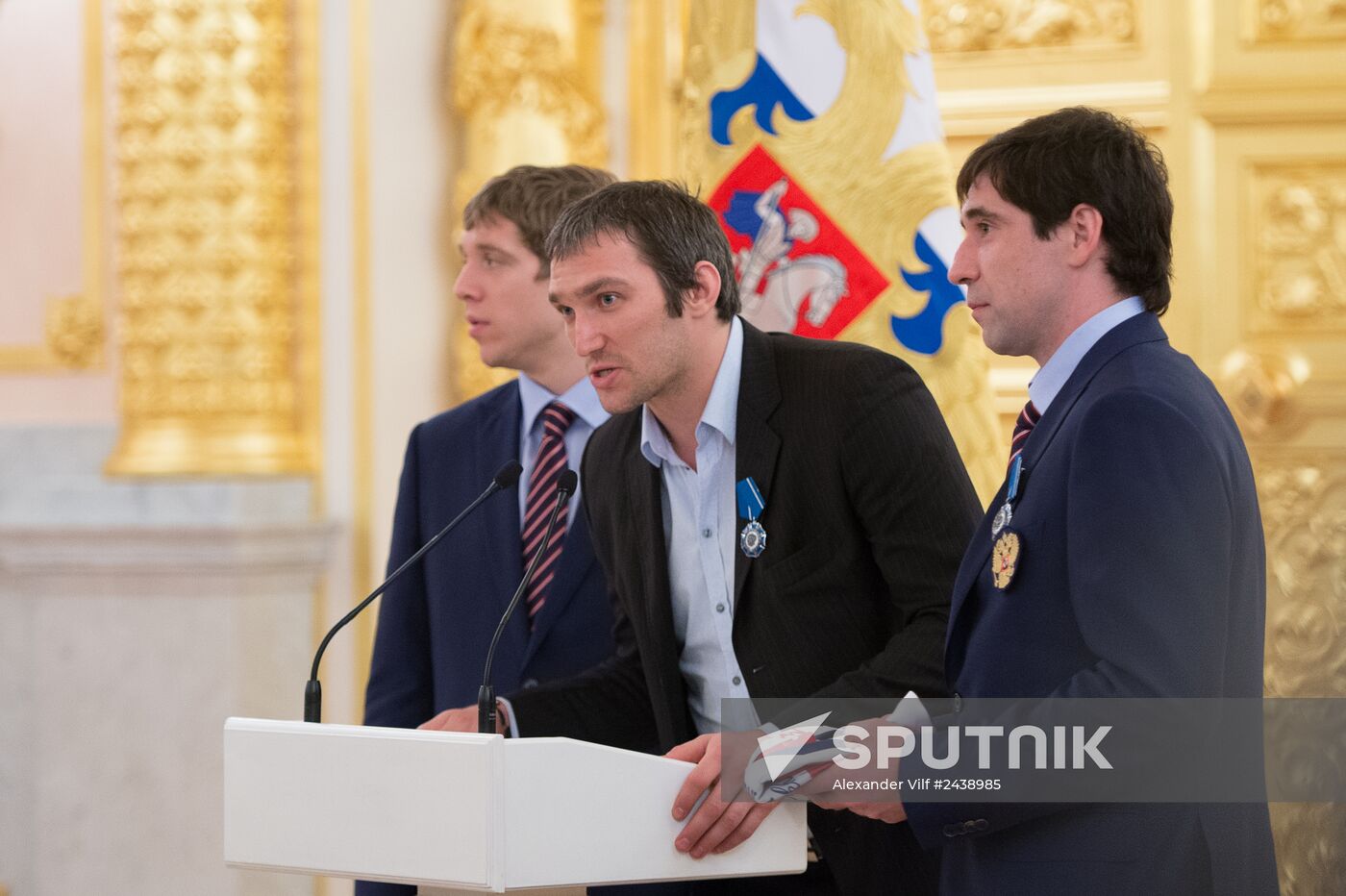 Kremlin award ceremony on Russian ice hockey team's win