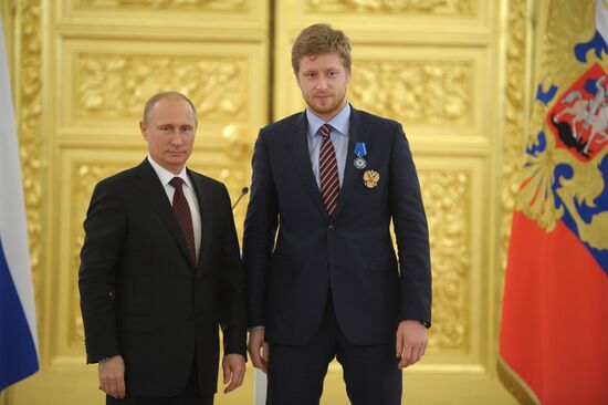Kremlin award ceremony on Russian ice hockey team's win