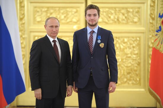 Kremlin award ceremony on Russian ice hockey team's win