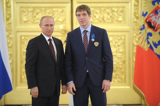 Kremlin award ceremony on Russian ice hockey team's win