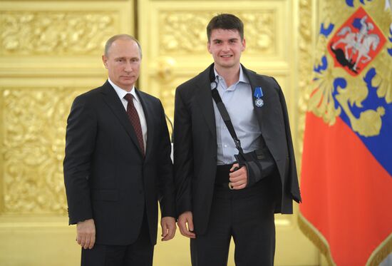 Kremlin award ceremony on Russian ice hockey team's win