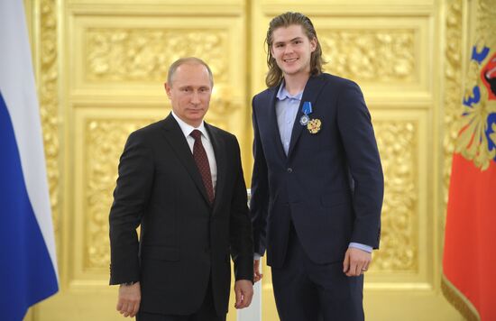 Kremlin award ceremony on Russian ice hockey team's win