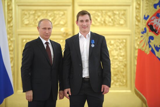 Kremlin award ceremony on Russian ice hockey team's win