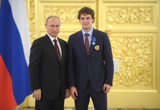 Kremlin award ceremony on Russian ice hockey team's win