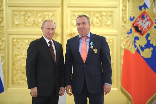 Kremlin award ceremony on Russian ice hockey team's win