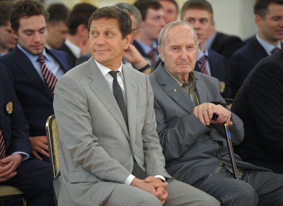 Kremlin award ceremony on Russian ice hockey team's win