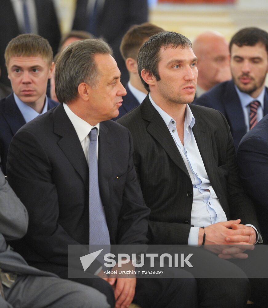 Kremlin award ceremony on Russian ice hockey team's win