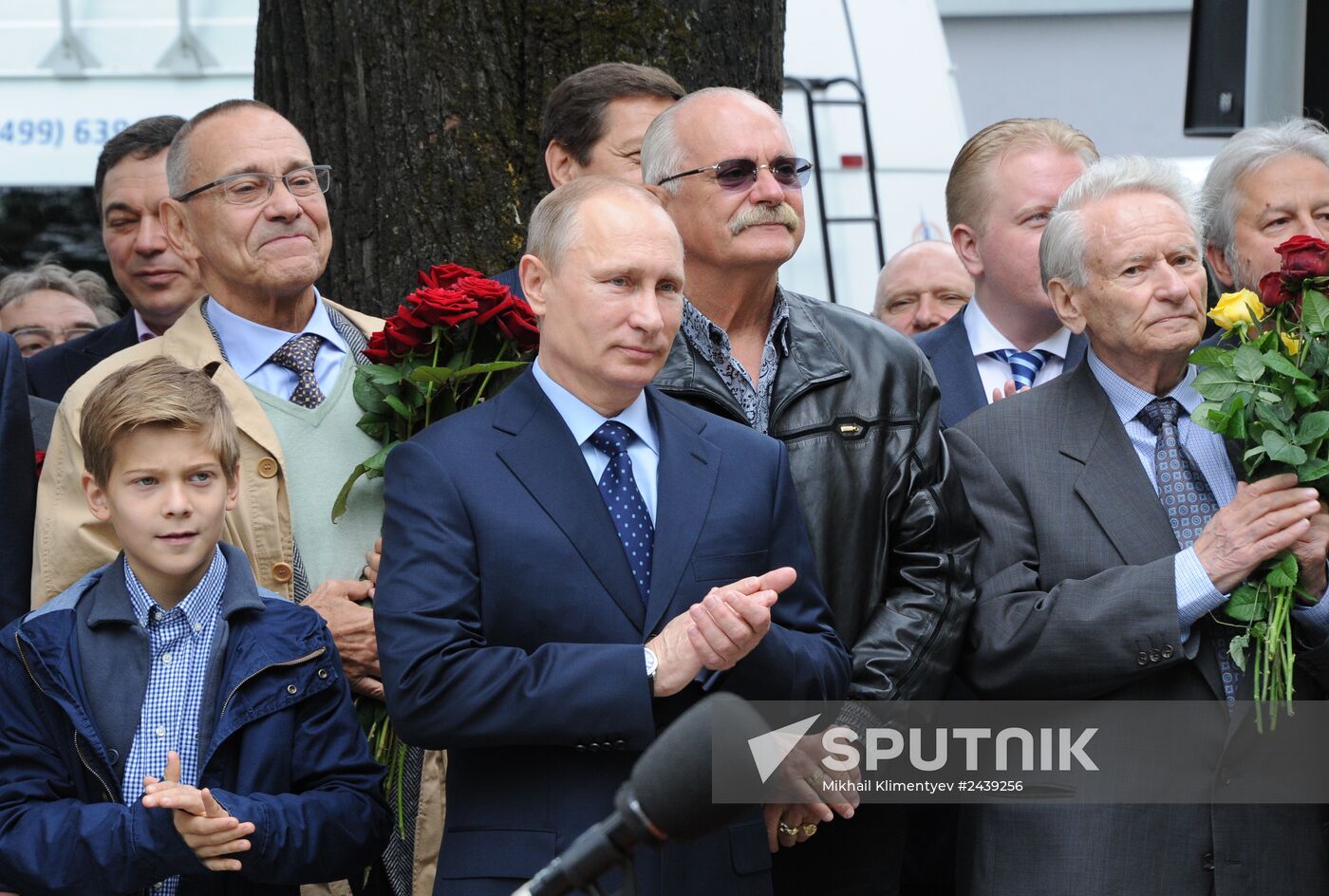 Vladimir Putin at unveiling of statue of Sergei Mikhalkov in central Moscow