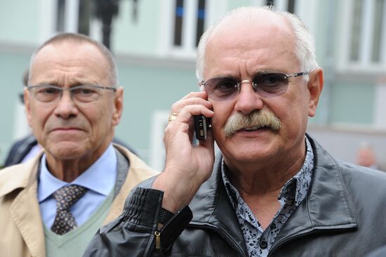 Vladimir Putin at unveiling of statue of Sergei Mikhalkov in central Moscow