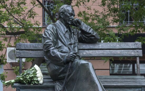 Vladimir Putin at unveiling of statue of Sergei Mikhalkov in central Moscow