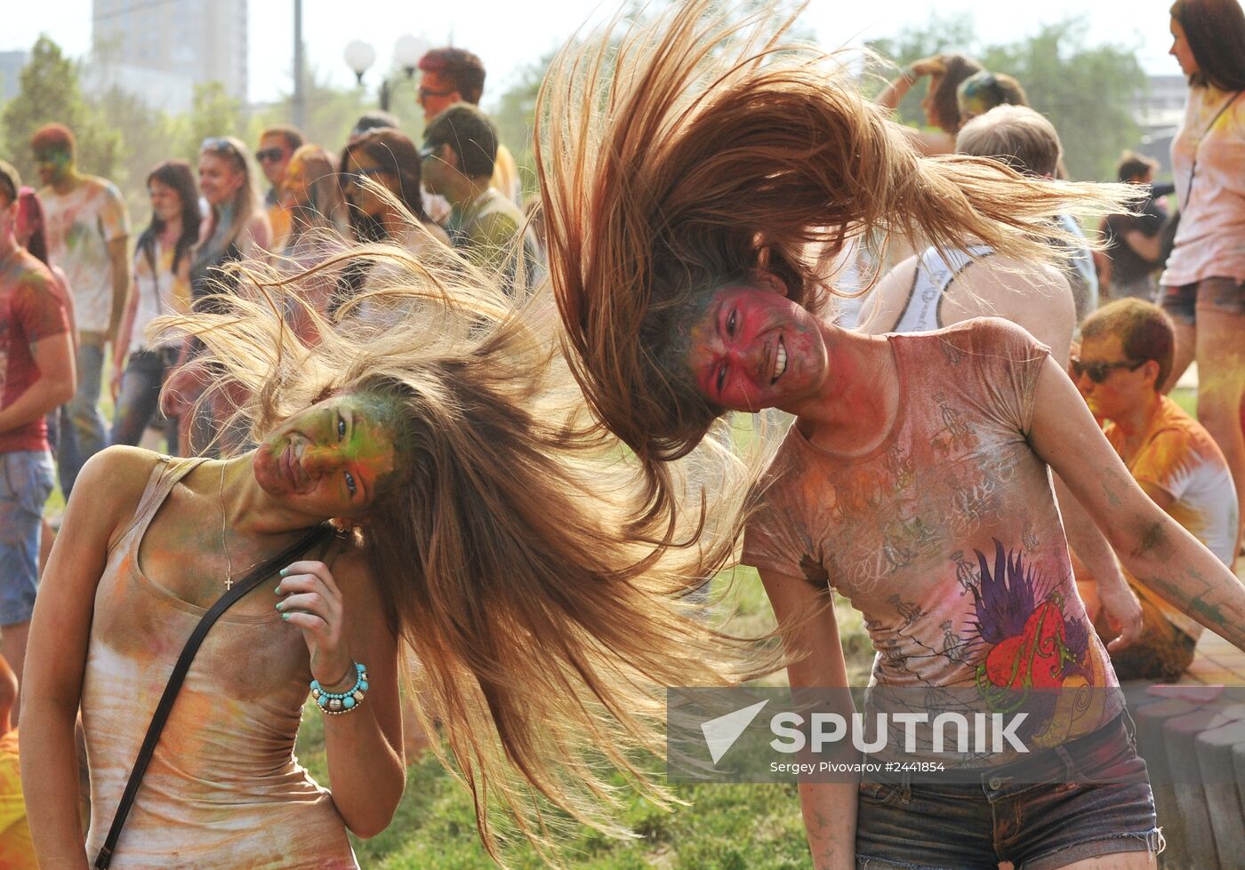 Holi festival of colors in Rostov-on-Don