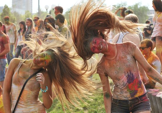 Holi festival of colors in Rostov-on-Don