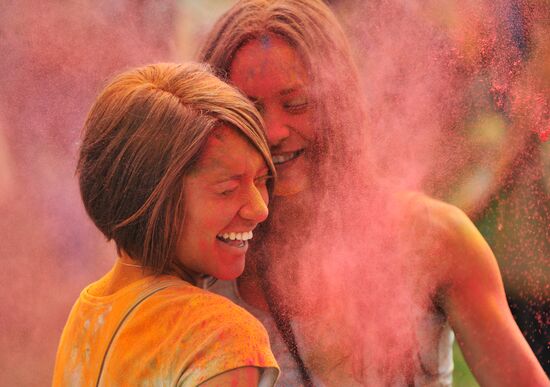 Holi festival of colors in Rostov-on-Don
