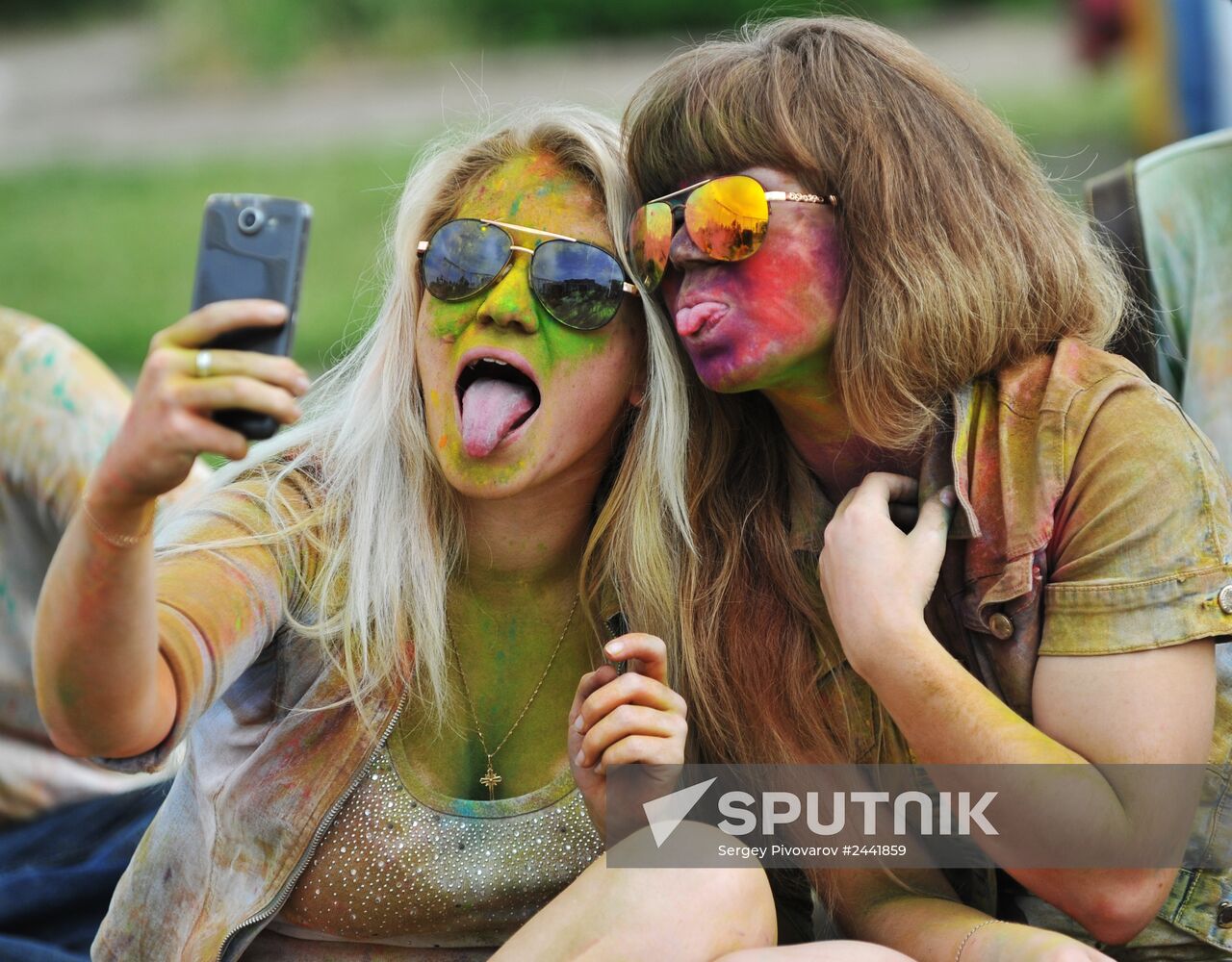 Holi festival of colors in Rostov-on-Don