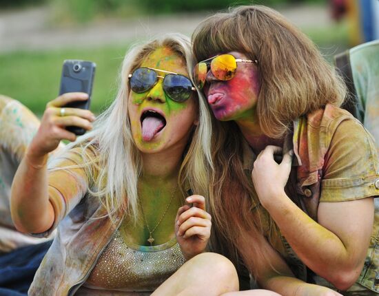 Holi festival of colors in Rostov-on-Don