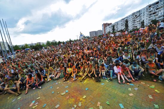 Holi festival of colors in Rostov-on-Don