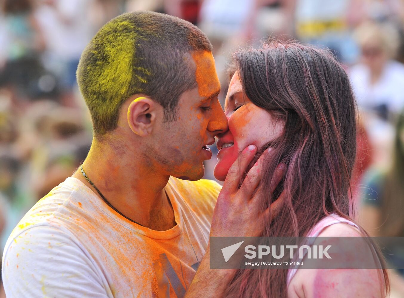 Holi festival of colors in Rostov-on-Don
