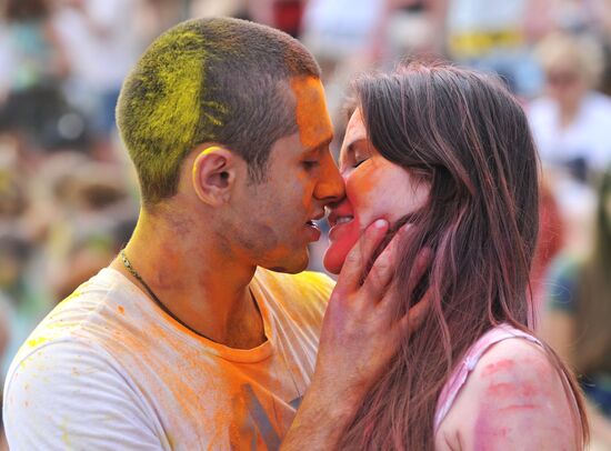 Holi festival of colors in Rostov-on-Don
