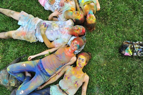 Holi festival of colors in Rostov-on-Don