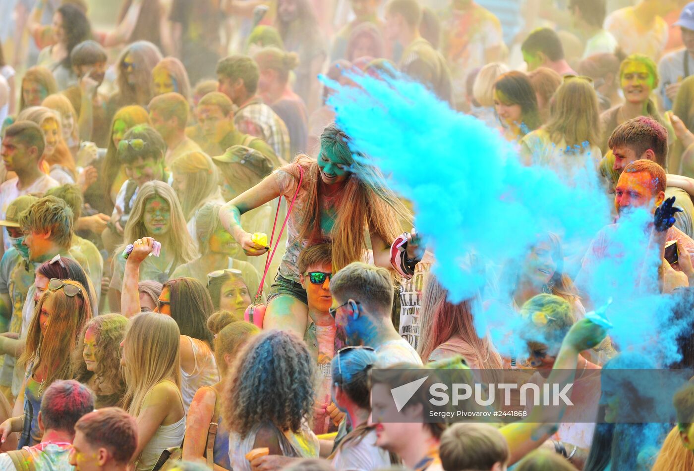 Holi festival of colors in Rostov-on-Don