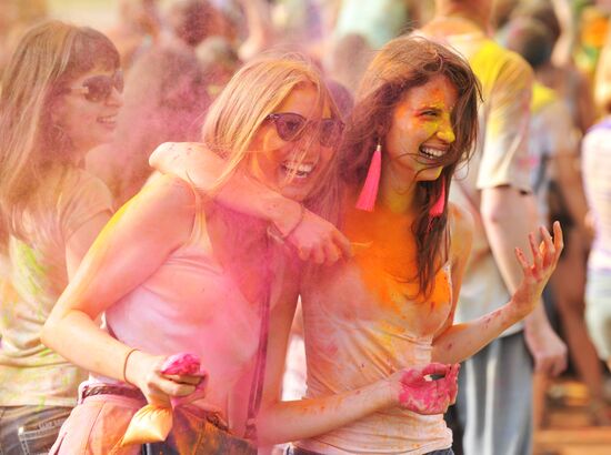 Holi festival of colors in Rostov-on-Don