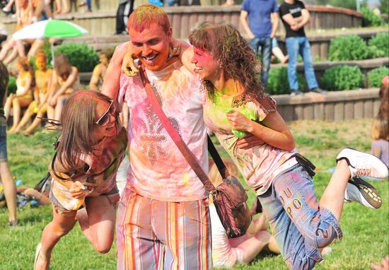 Holi festival of colors in Rostov-on-Don