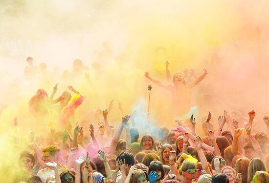 Holi festival of colors in Rostov-on-Don
