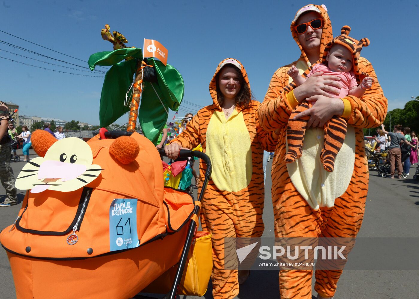 Baby stroller parade and carnival in Moscow