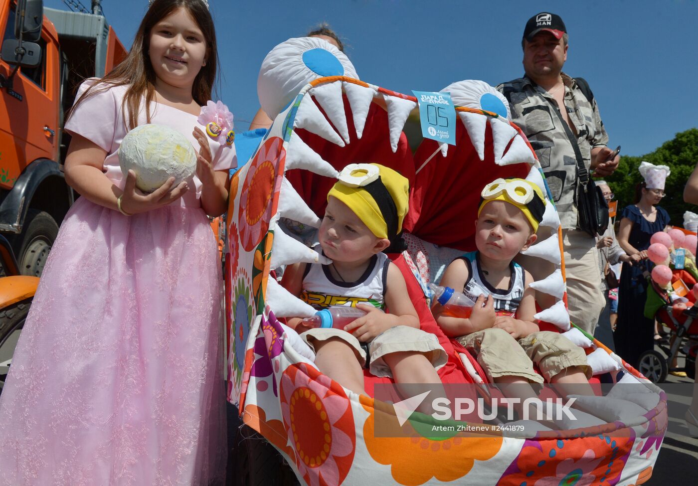 Baby stroller parade and carnival in Moscow