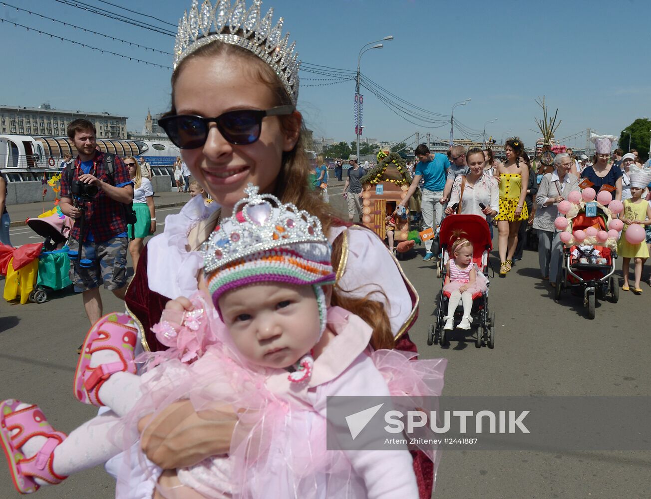 Baby stroller parade and carnival in Moscow