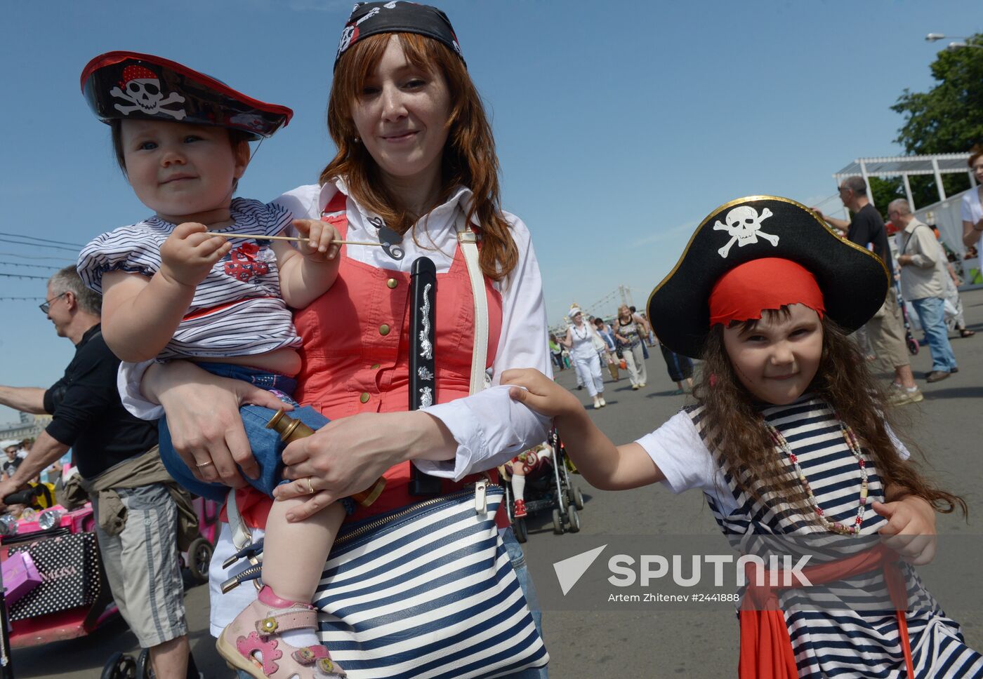 Baby stroller parade and carnival in Moscow