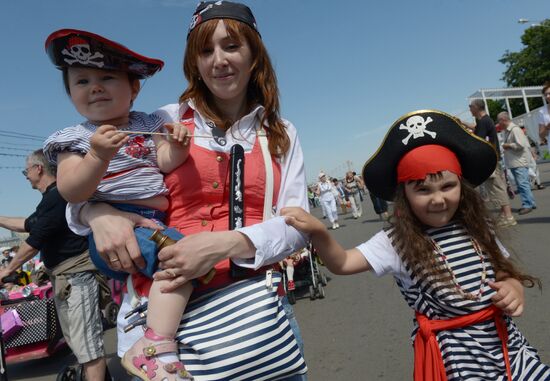 Baby stroller parade and carnival in Moscow