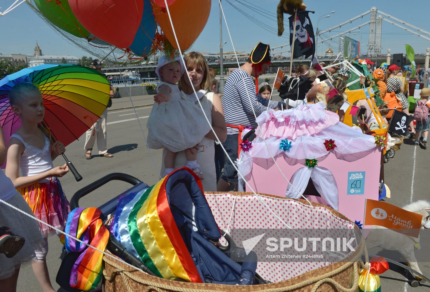 Baby stroller parade and carnival in Moscow