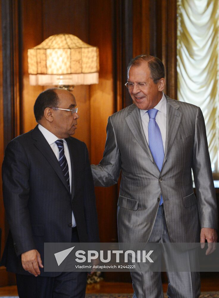 Meeting of Russian Foreign Minister Sergei Lavrov and his Mauritanian counterpart Ahmed Ould Teguedi