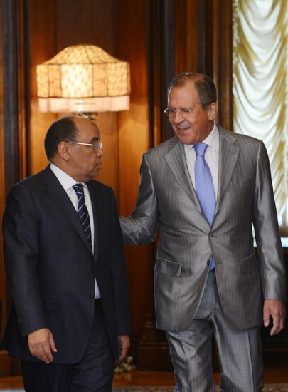 Meeting of Russian Foreign Minister Sergei Lavrov and his Mauritanian counterpart Ahmed Ould Teguedi