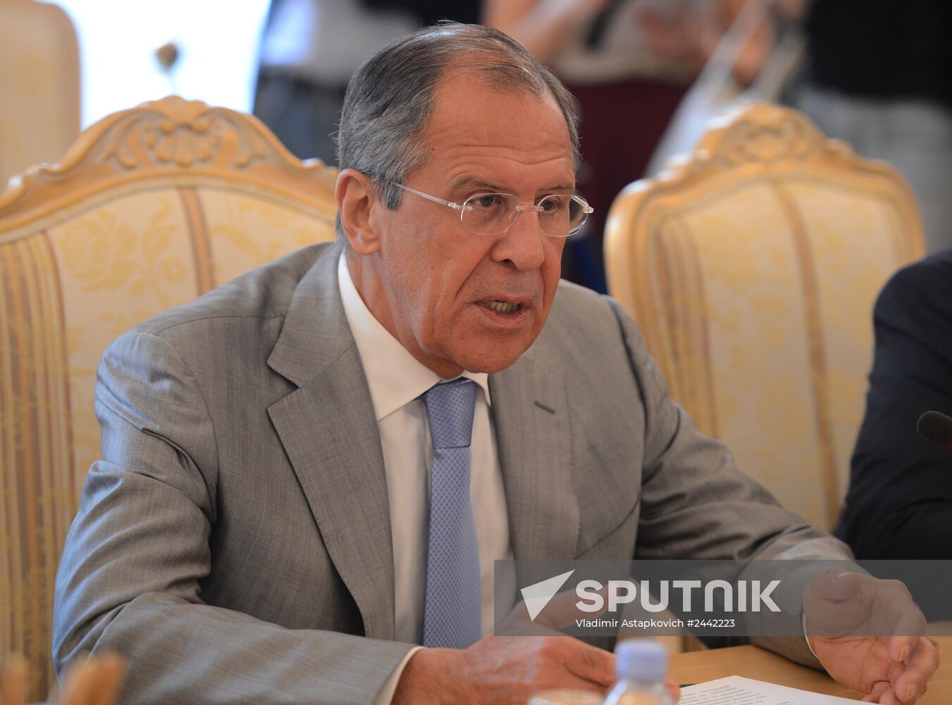 Meeting of Russian Foreign Minister Sergei Lavrov and his Mauritanian counterpart Ahmed Ould Teguedi