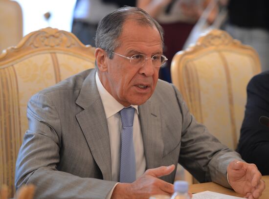 Meeting of Russian Foreign Minister Sergei Lavrov and his Mauritanian counterpart Ahmed Ould Teguedi